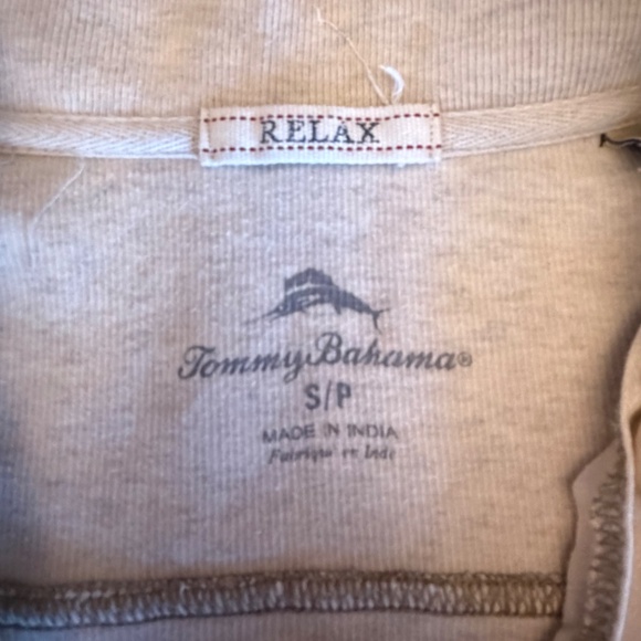 Tommy Bahama Men's Sweater Oatmeal Relax Pullover 1/4 Zip, Size Small - Picture 8 of 13